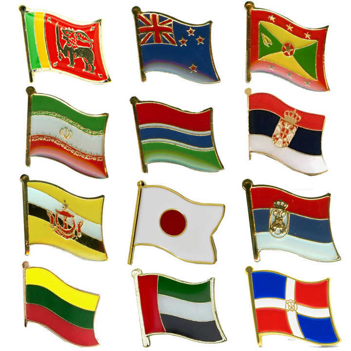 Pin Badge Sri Lanka New Zealand Grenada Magnetic Iran Serbia Lithuania Gambia Brunei Metal Custom Flag Hard Soft Enamel Pin