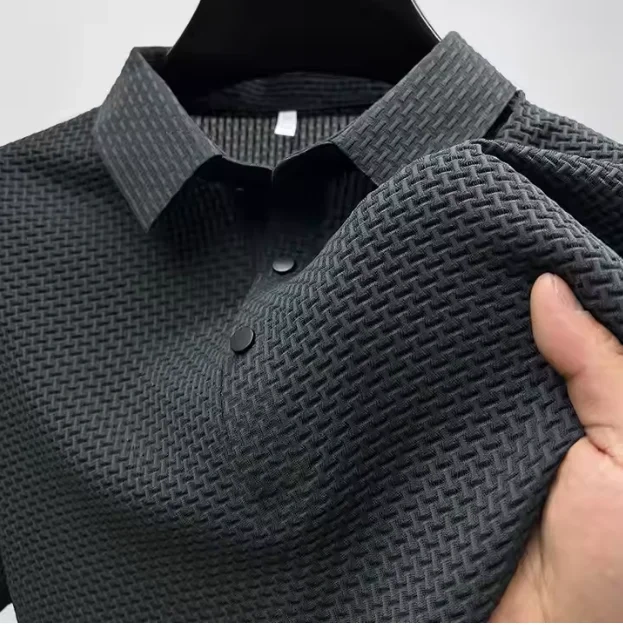 Men's High Quality Custom Summer Polo Shirt New Ice Silk Breathable Business Fashion T-Shirt Oversized Fit Short-Sleeved