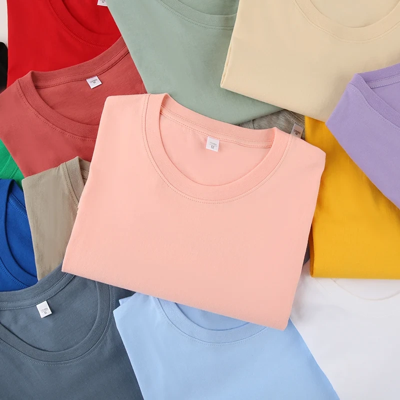 Short Sleeved T-shirt Men's Basic Style Solid Color Upper Garment Half Sleeved  Round Neck Cotton Election Campaign Tshirts