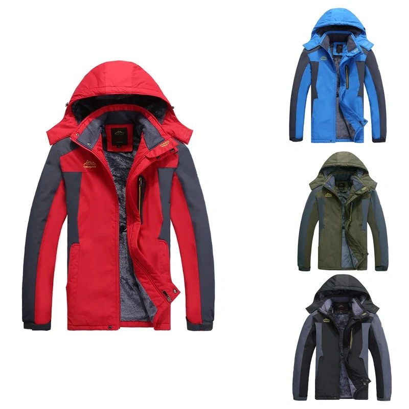 Customized Outdoor Large Coat Mountaineering Ski Wear Waterproof Windbreaker Men's Thick Warm Jacket