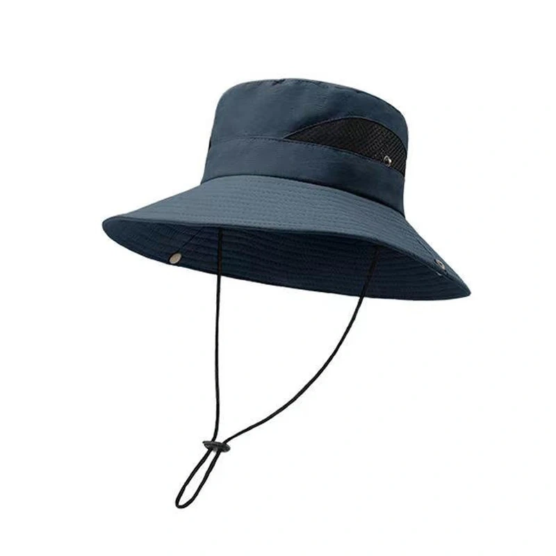 High Quality Vented Outdoor Boonie Safari Waterproof Hat Wide Brim Fisherman Bucket Hat With String