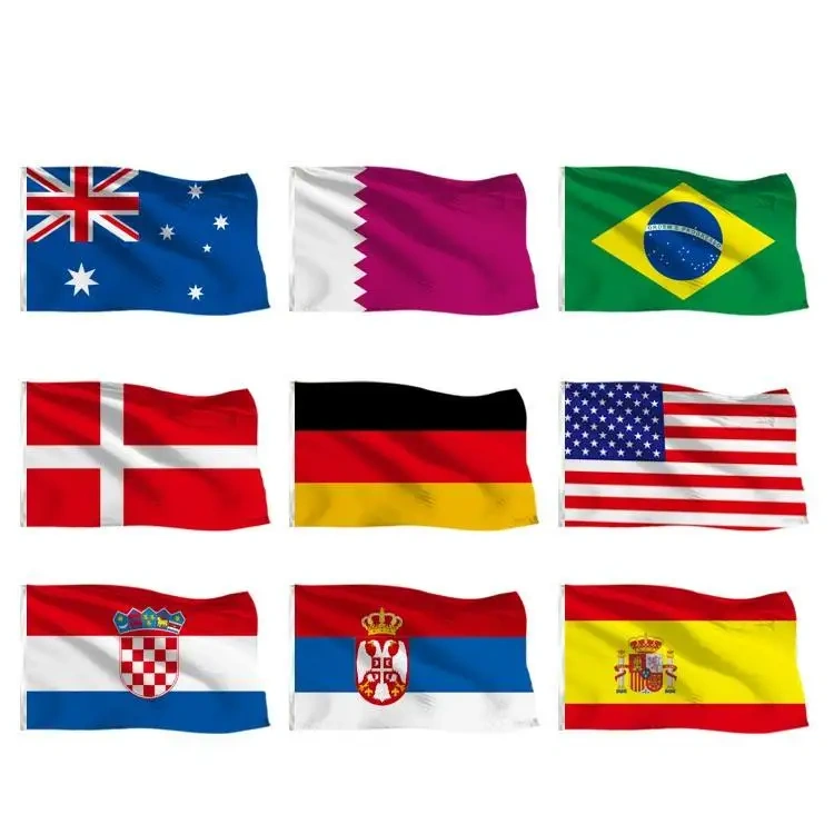Nuoxin High Quality Custom 100% Polyester Fabric 3x5ft Flags National Flags All Countries Flag for Outdoor Activity
