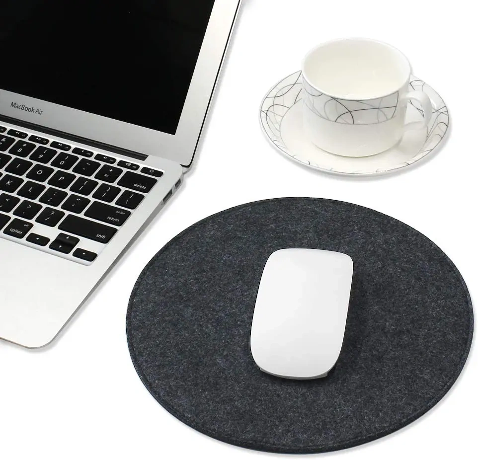 Felt Mouse Pad High Quality Custom Printing with Anti-Slip Base Rubber Bottom Round 8.66inch Non-slip