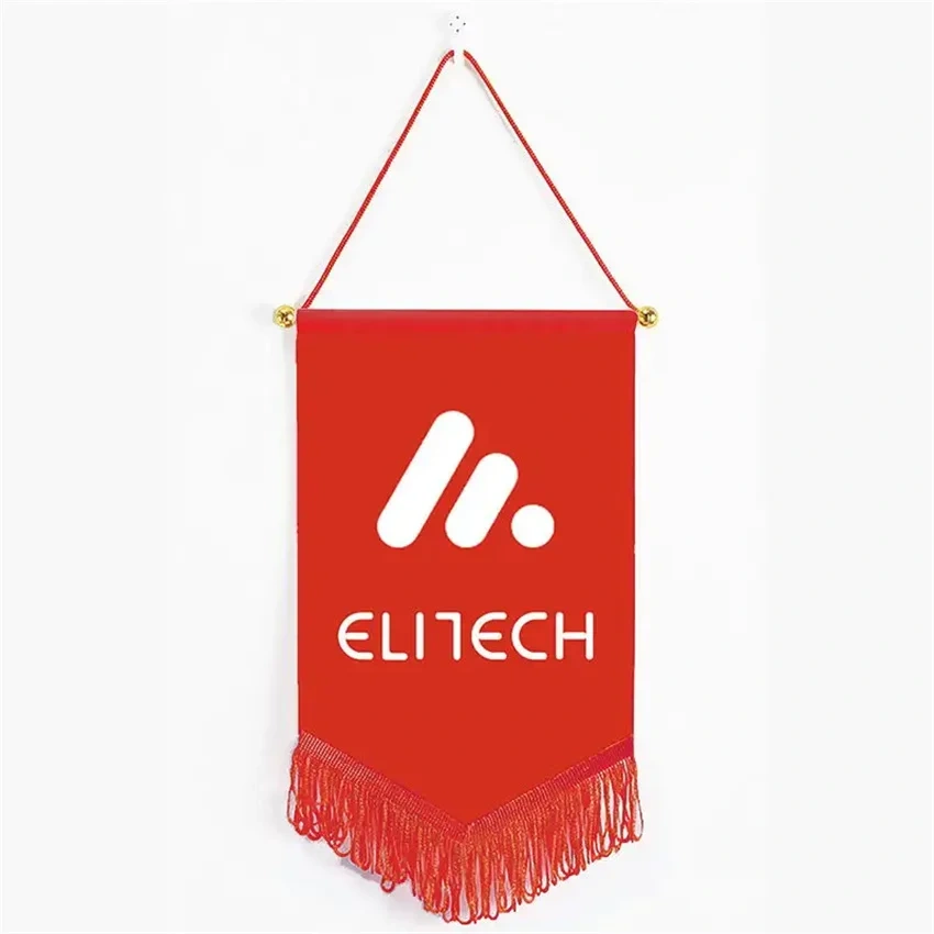 Wholesale Custom Sublimation Satin Pennants Personalized Flags Soccer Pennants