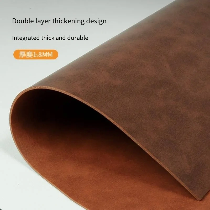 Double Sided Cowhide Pattern High-end Computer Desk Pad, Retro Cowhide Mouse Pad, No Wash Waterproof Writing Desk Tablecloth