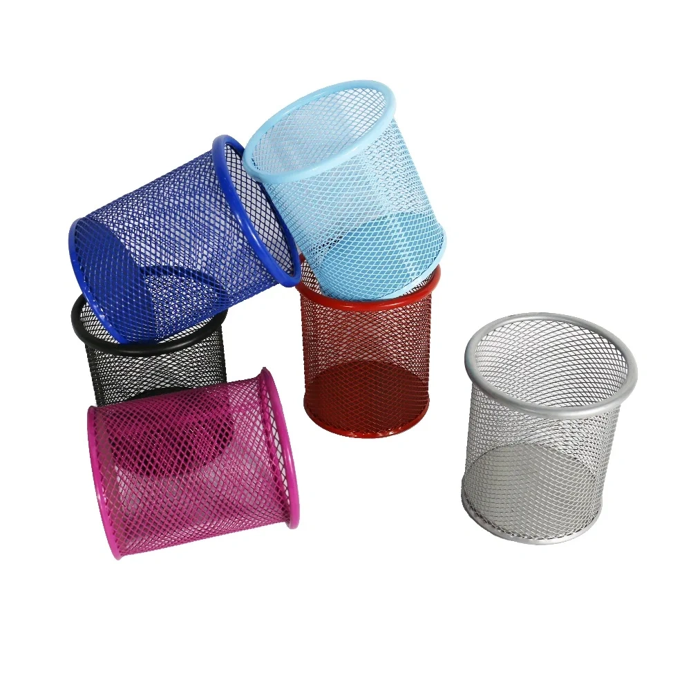 Wideny School Black Office Desk Desktop Children Metal Mesh Pen Holder for Office Supplies