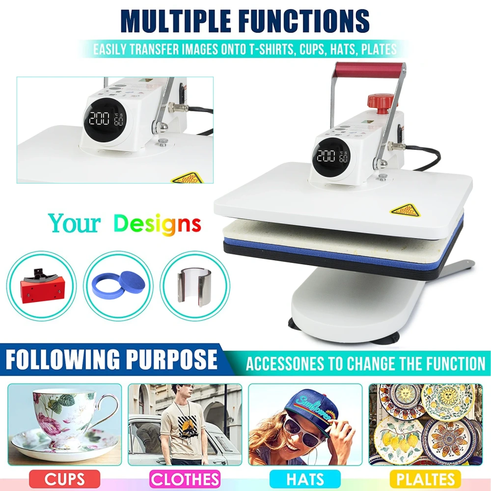 Freesub  New Arrivals Sublimation Machine 8 in 1 Heat Press Machines T-shirt logo Printing Machine for Small Business