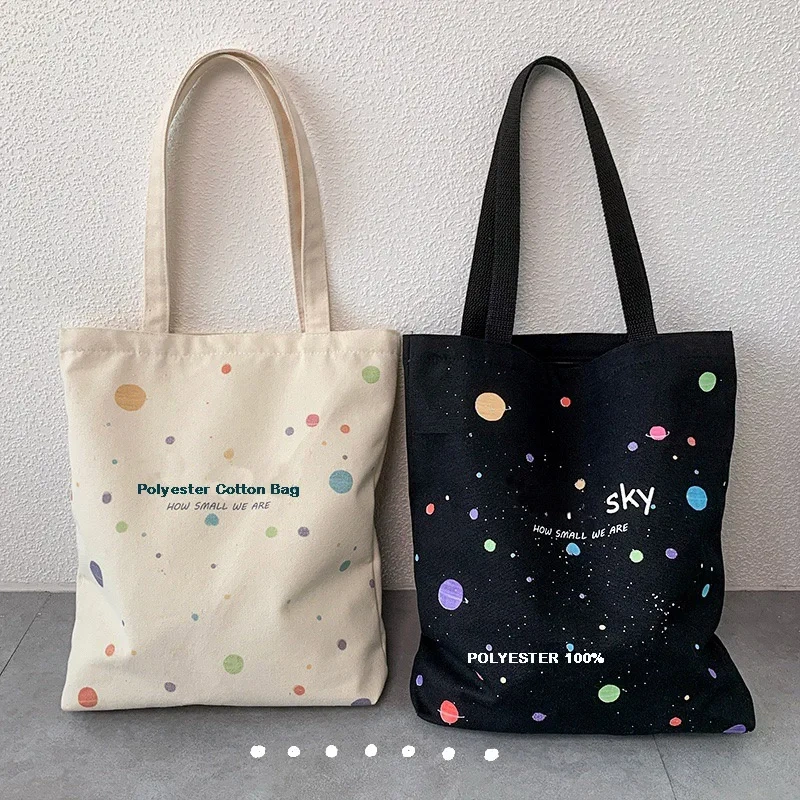 12 Oz  Sublimation Screen Print Custom Logo Gift Daily Reusable Shopping Bags Clothes Cotton Canvas Tote Bag With Pockets