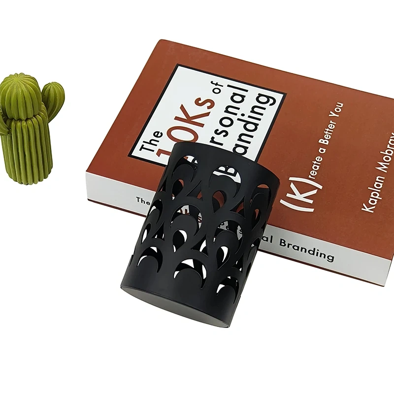 Wholesale Creative Design Desk Organizer Pen Holder Factory Direct Sales Decorative Metal Pen Holder