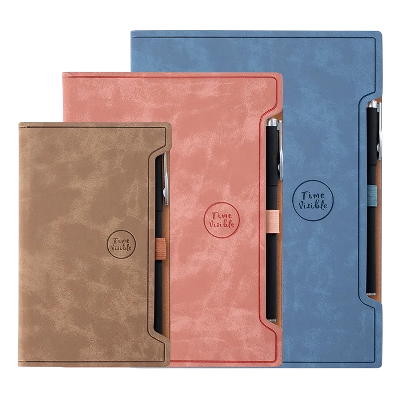 Business PU Leather Cuadernos A5 Wholesale Custom Made Notebooks Professional Bulk Pink Journal Notebook A6 B5
