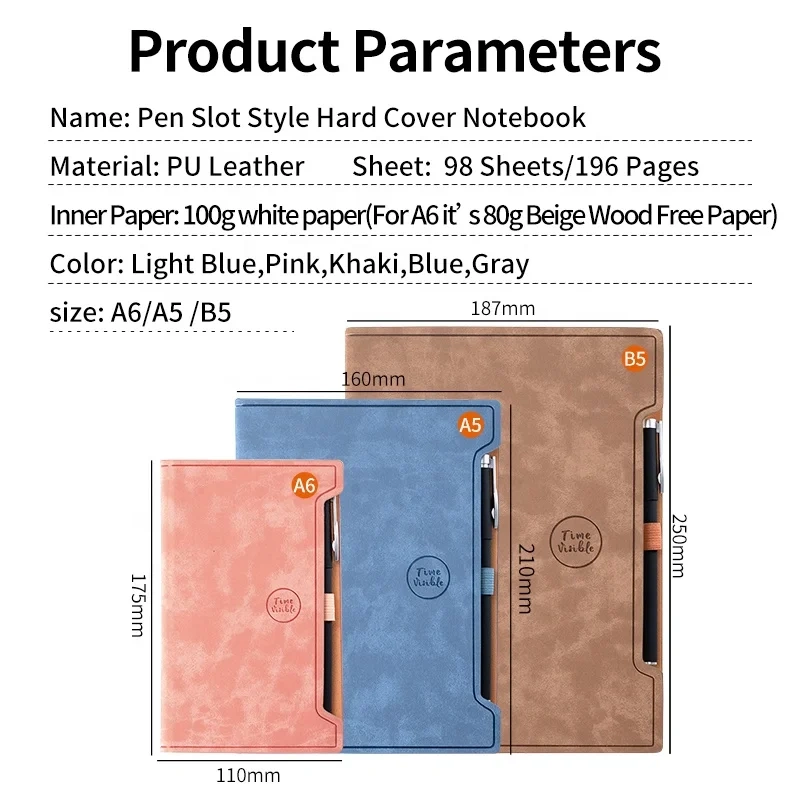 Business PU Leather Cuadernos A5 Wholesale Custom Made Notebooks Professional Bulk Pink Journal Notebook A6 B5