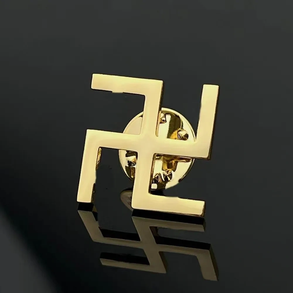 Stainless Steel Sanskrit Symbol Suit Brooch Shirt Collar Personality Pin Metal Lapel Pin