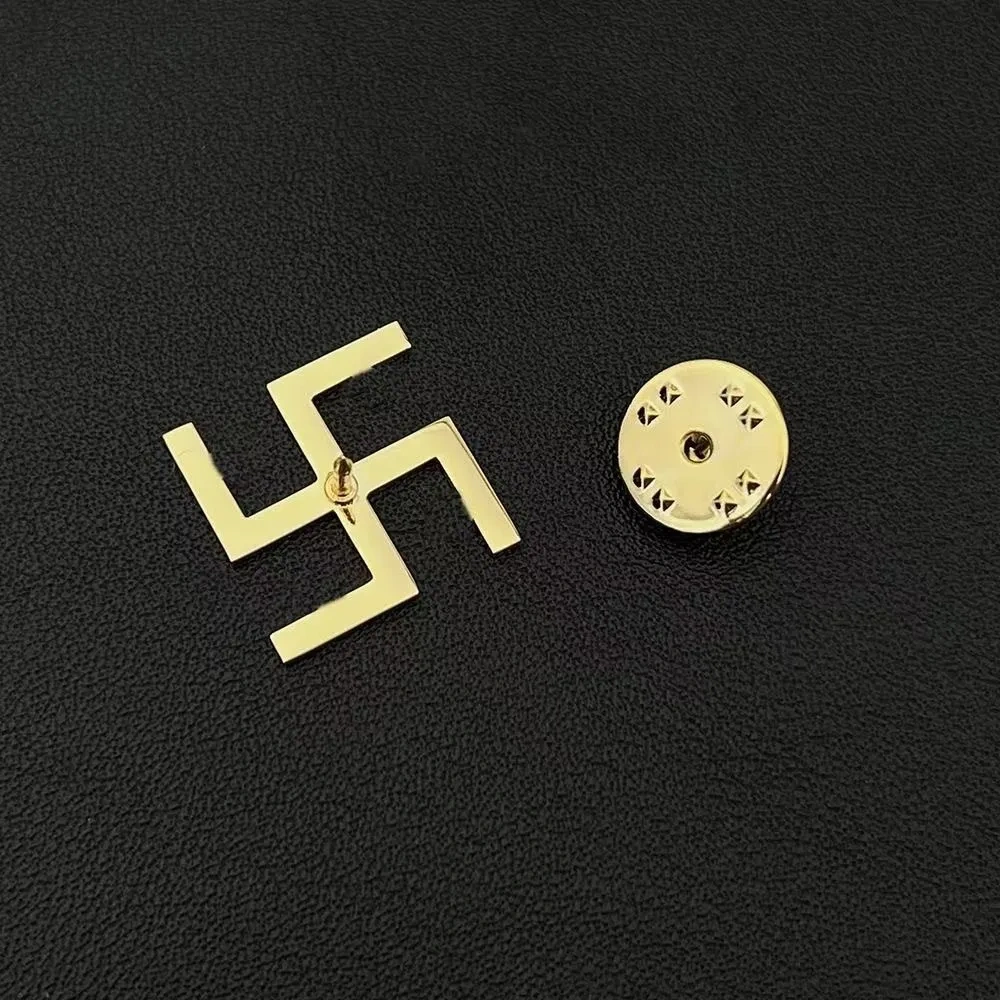 Stainless Steel Sanskrit Symbol Suit Brooch Shirt Collar Personality Pin Metal Lapel Pin