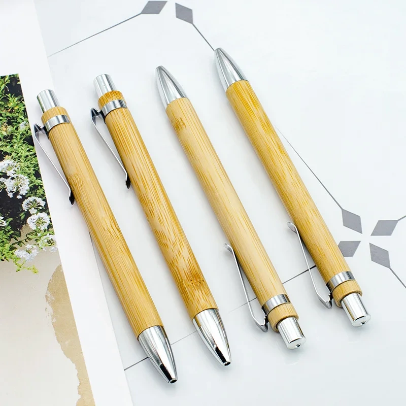 Recycled Click Eco Friendly Bamboo Pens with High Quality Personalized  Wood Custom Logo Hotel Amenities Ball Point Ballpoint