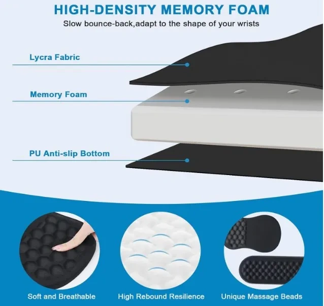 Wholesale Lightweight Comfortable Keyboard Wrist Rest Mouse Pad Set With Wrist Support Rest Set up Mouse Pad