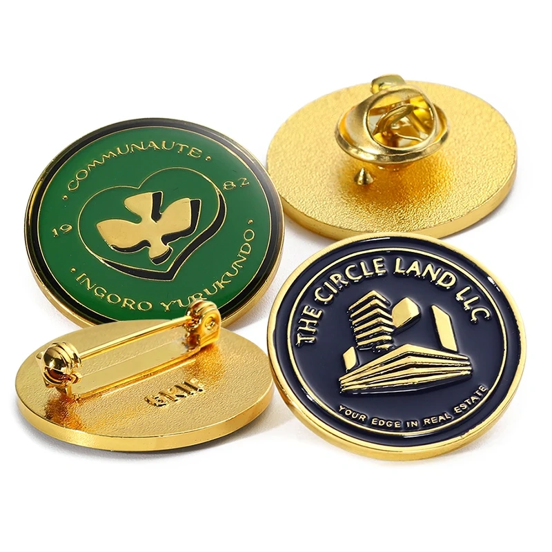 Wholesale Metal Badge Custom Logo Company Brand Enamel Lapel Pin Brooch 2d 3D Gold Plated Resin Epoxy Pins for Clothes