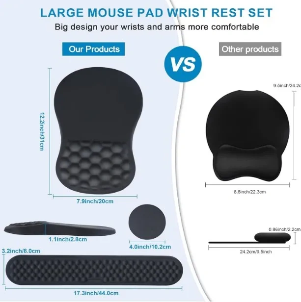 Wholesale Lightweight Comfortable Keyboard Wrist Rest Mouse Pad Set With Wrist Support Rest Set up Mouse Pad