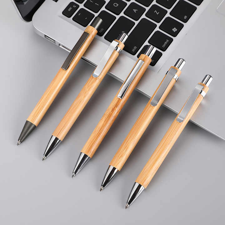 Recycled Click Eco Friendly Bamboo Pens with High Quality Personalized  Wood Custom Logo Hotel Amenities Ball Point Ballpoint