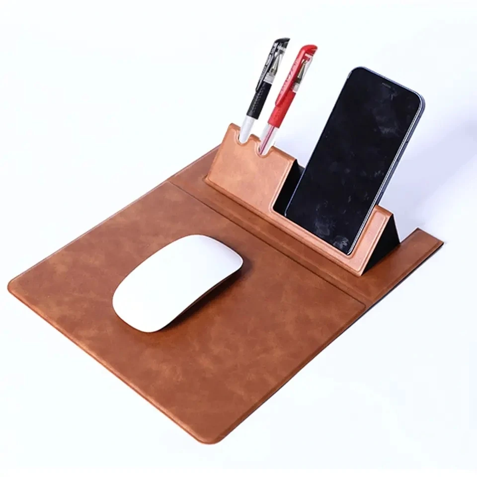 High Quality Leather Made Large Mouse Pad With Pen Holder and Phone Holder for Desk Organizer Gaming Mouse Pad Mat