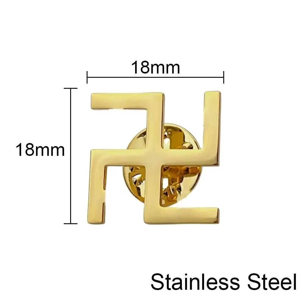 Stainless Steel Sanskrit Symbol Suit Brooch Shirt Collar Personality Pin Metal Lapel Pin