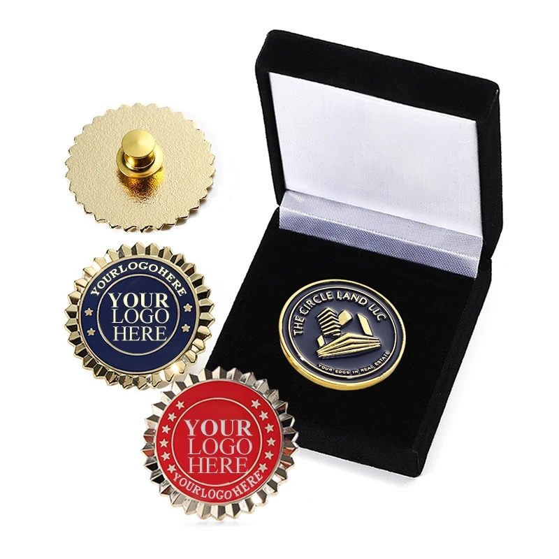 Wholesale Metal Badge Custom Logo Company Brand Enamel Lapel Pin Brooch 2d 3D Gold Plated Resin Epoxy Pins for Clothes