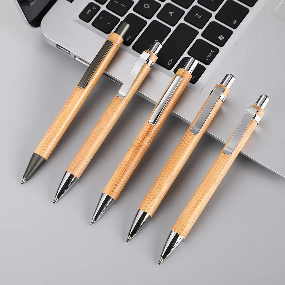 Recycled Click Eco Friendly Bamboo Pens with High Quality Personalized  Wood Custom Logo Hotel Amenities Ball Point Ballpoint