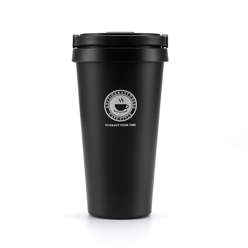Insulated Coffee Mug 16oz Vacuum Stainless Steel Tea Tumbler With Lid and Handle Double Wall Leak-Proof Thermos Mug for Travel
