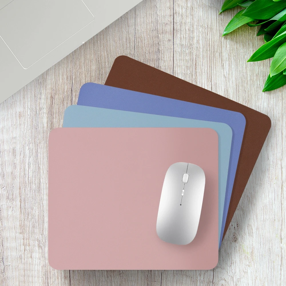 Stock WT007 Wholesale Waterproof Oil-free Odorless Mousepad 1 Piece PVC  PU Leather Desk Laptop Office Mouse Pads Mat