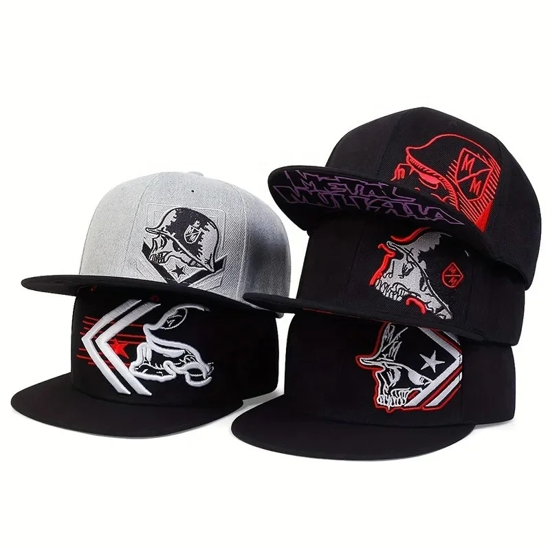 Wholesale Structured 3D Embroidery Flat Bill Snapback Hat Hip Hop 6 Panel Snapback Caps for Men