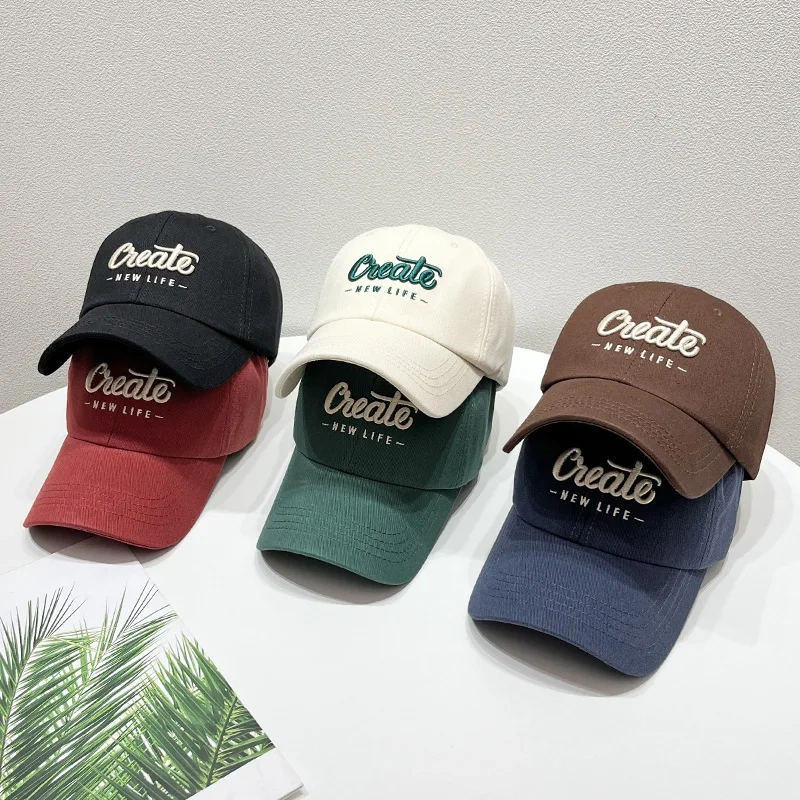 New Outdoor Sports Sunshade Cap for Spring and Summer 3D Embroidery Baseball Hat in Street Style Sporty Fabric Feature
