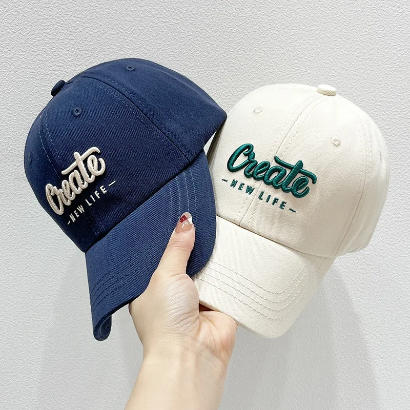 New Outdoor Sports Sunshade Cap for Spring and Summer 3D Embroidery Baseball Hat in Street Style Sporty Fabric Feature