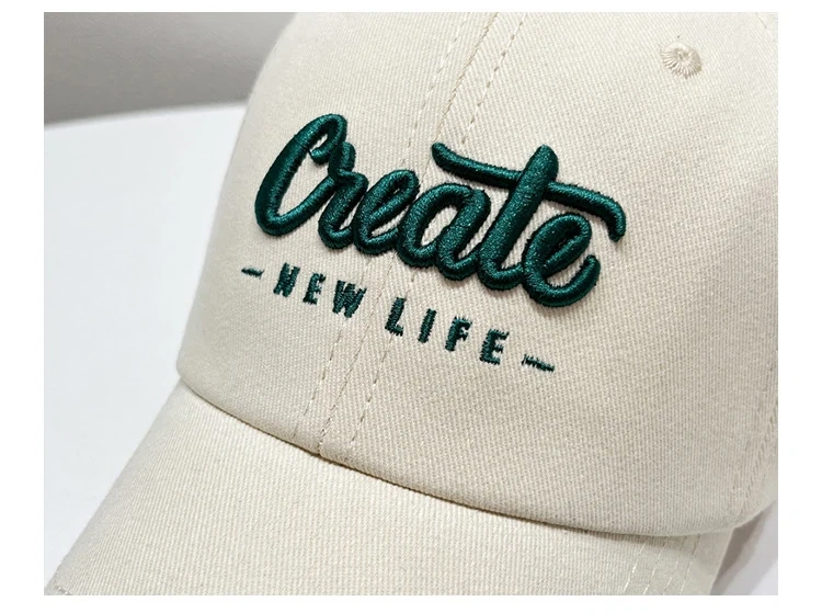New Outdoor Sports Sunshade Cap for Spring and Summer 3D Embroidery Baseball Hat in Street Style Sporty Fabric Feature