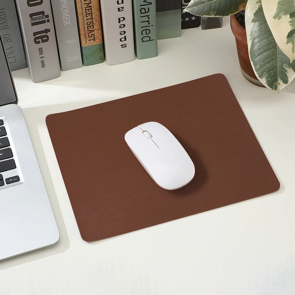 Stock WT007 Wholesale Waterproof Oil-free Odorless Mousepad 1 Piece PVC  PU Leather Desk Laptop Office Mouse Pads Mat