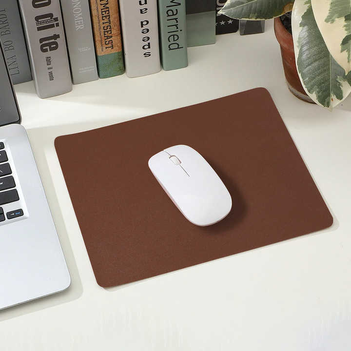 Stock WT007 Wholesale Waterproof Oil-free Odorless Mousepad 1 Piece PVC  PU Leather Desk Laptop Office Mouse Pads Mat