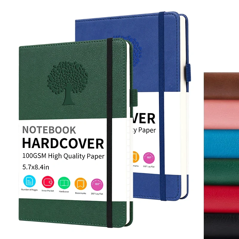 Customized A5 Engraved logo Planner Diary Hardcover Notepad Plan Book Gift Pu Leather Paper Notebooks A5 Journal Notebook