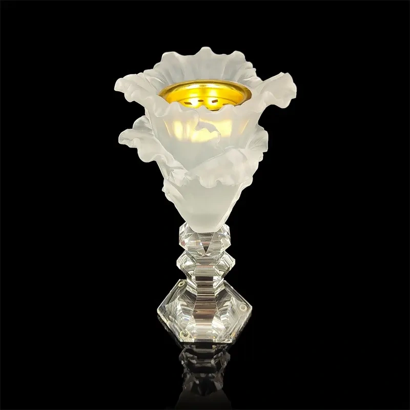 2022 Latst Arabic Style Crystal Flower Shape Incense Mubkhar Beautiful Glass burner