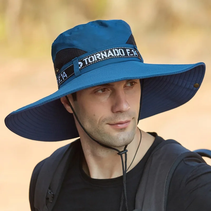 Men's Waterproof Bucket Hat for Travel Outdoor Sunshade Camping Cap Breathable and Casual Use in Tourism Fishing Cycling