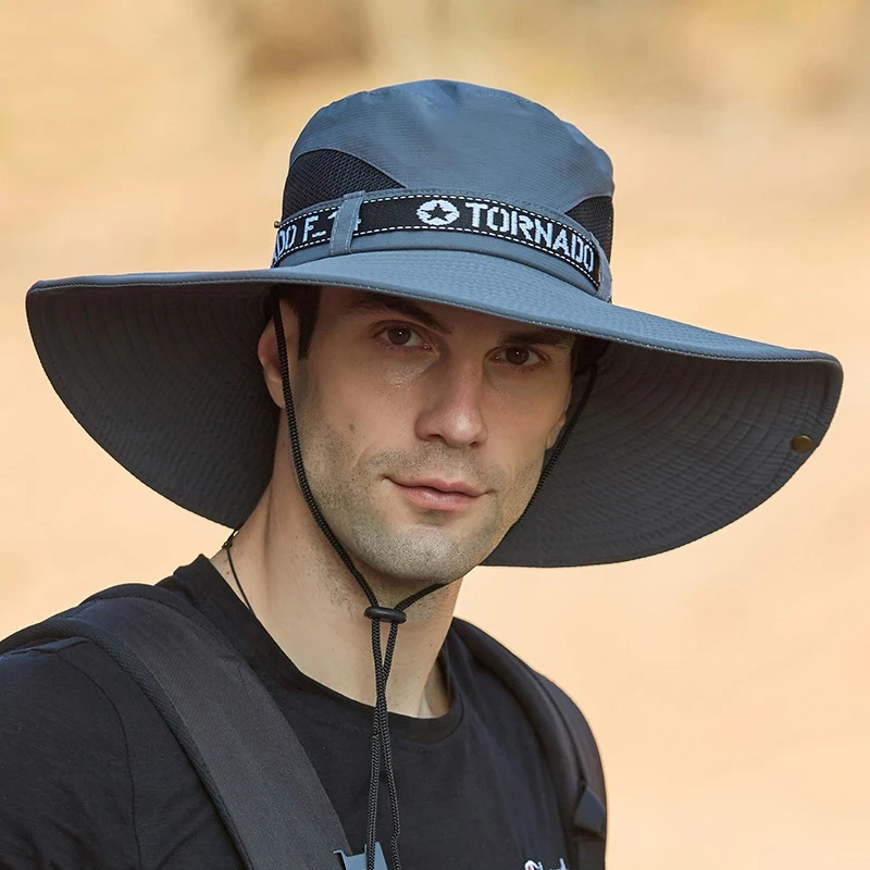 Men's Waterproof Bucket Hat for Travel Outdoor Sunshade Camping Cap Breathable and Casual Use in Tourism Fishing Cycling