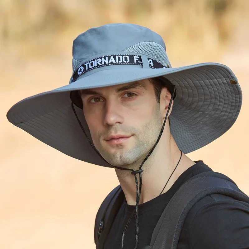 Men's Waterproof Bucket Hat for Travel Outdoor Sunshade Camping Cap Breathable and Casual Use in Tourism Fishing Cycling