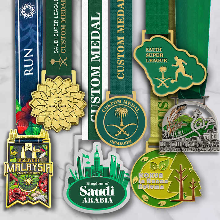 Custom Gold Plated Metal Ramadan Kuwait Medallas Muay Thai Deportivas Karate Soccer Taekwondo Sport Saudi Arabia Medals