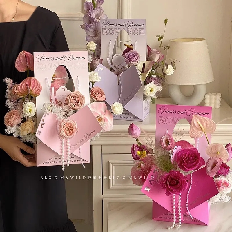 Wholesale Portable Flower Box Waterproof Flower Box Flower Bouquet Gift Packaging Box
