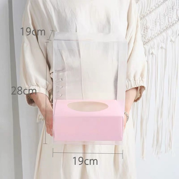 ZL Wholesale Luxury PVC Transparent Square Roses Gift Box Decoration Clear Flower Box