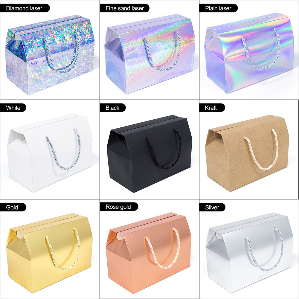 Wholesale Box Cake Packaging Mini Candy Boxes Laser Box With Handle