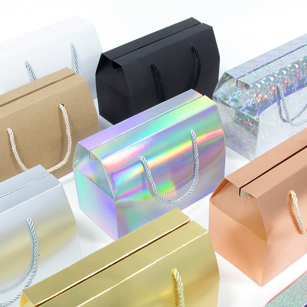 Wholesale Box Cake Packaging Mini Candy Boxes Laser Box With Handle