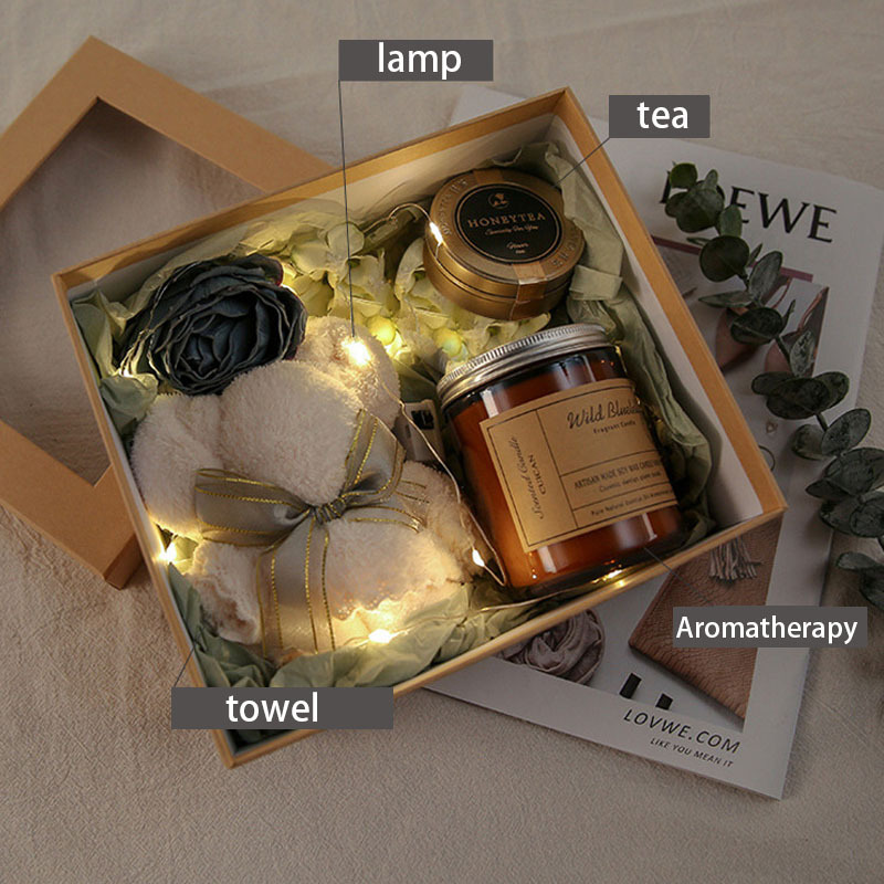 Wholesale Packaging Gift Paper Boxes with clear Window Front Happy Birthday Gift Box Bridesmaid Gift Boxes Set