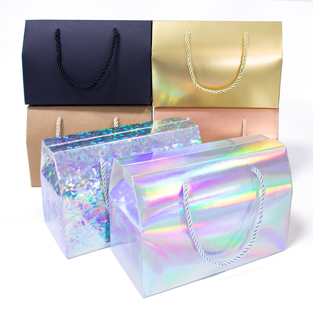Wholesale Box Cake Packaging Mini Candy Boxes Laser Box With Handle