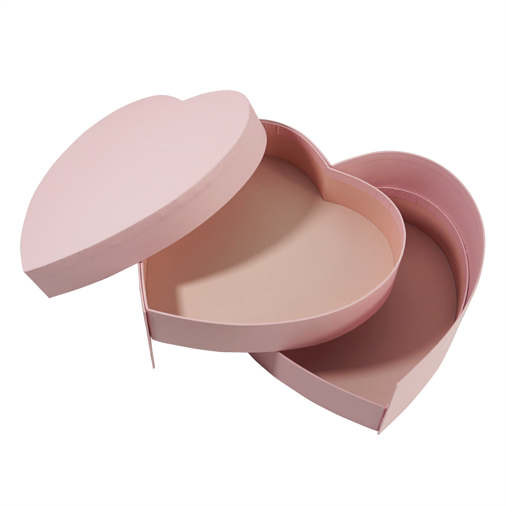 ZL Custom Cardboard Heart-shaped Double-layer Rotating Flower Valentine's Day Surprise Gift Box Wedding Rose Flower Gift Box