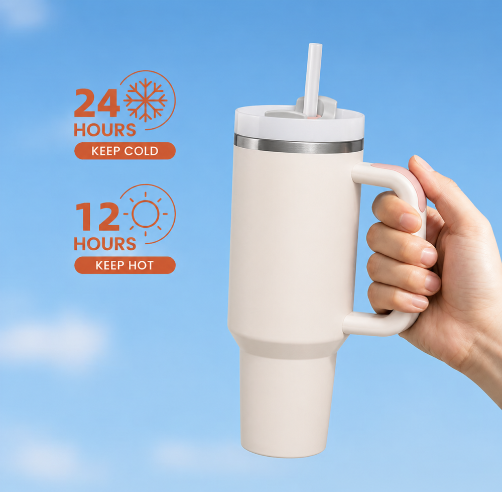 Tairflask 2026 New Design 40oz Christmas Tumbler with Handle Straw 304 Stainless Steel Travel Mug for Outdoor Can Keep 12-24h