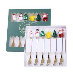 Stainless steel spoon with high aesthetic value, Christmas tree fork, dessert spoon, coffee spoon, fruit fork, Christmas tableware gift box
