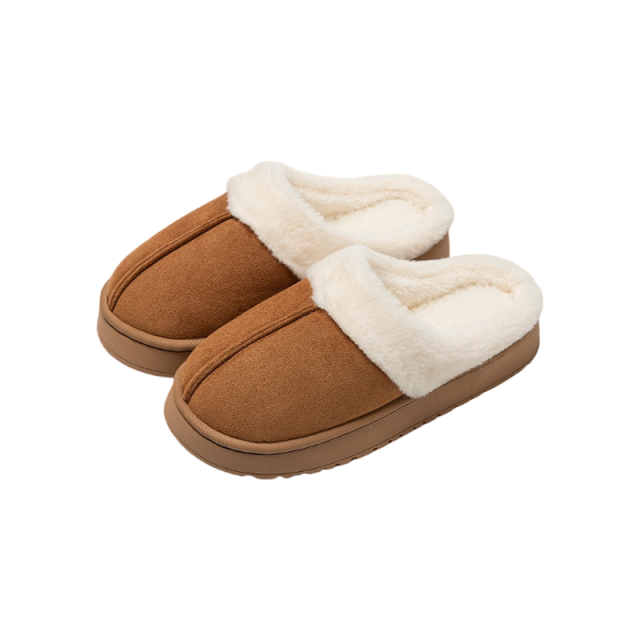 New Trendy Thick soled Fuzzy Cotton Slippers for Women Winter Warmth, Suitable for Autumn Winter, Snow Boots with Toe Cap, Anti slip